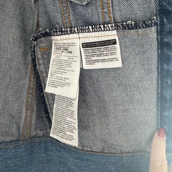 Levi's collarless denimjacket size small medium wash
